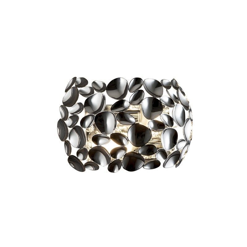 Aplique, con 2 luces, de metal plateado, 32 x 16 x 19 cm | Narisa