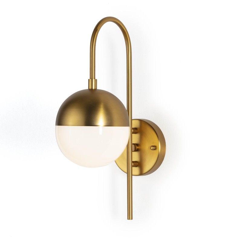 Aplique de cristal y metal en blanco y dorado, 15 x 27 x 42 cm