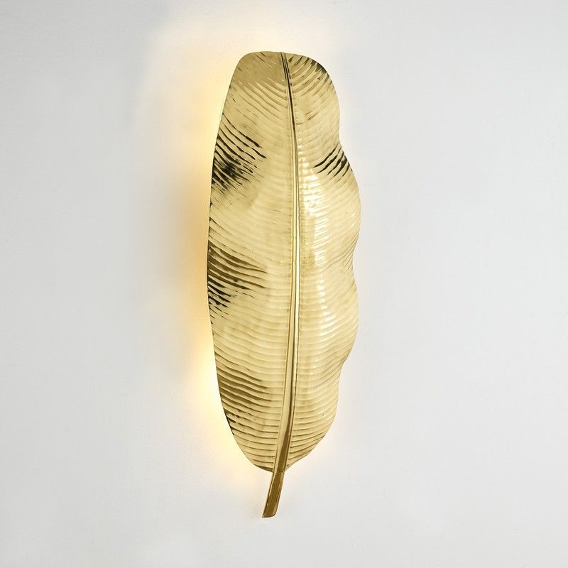 Aplique de metal dorado, 34 x 15 x 91 cm | Leaf