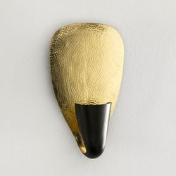 Aplique de metal dorado y negro, 27 x 16 x 44 cm