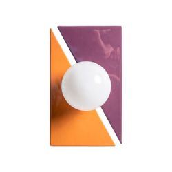 Aplique de metal en morado y amarillo, 17 x 16 x 28 cm | Cernia