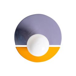 Aplique de metal en morado y amarillo, 31 x 18 x 31 cm | Niza