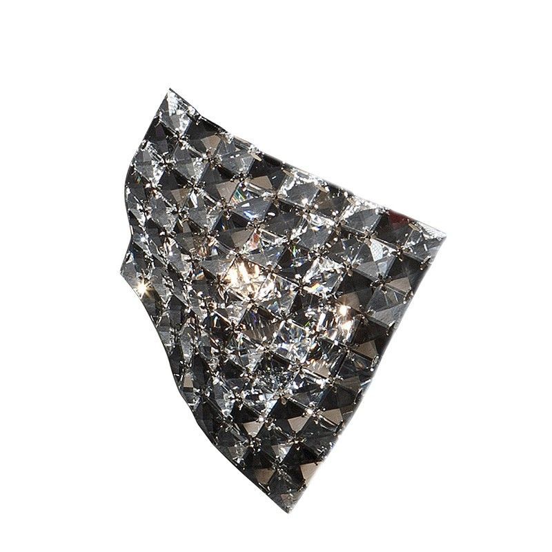 Aplique de metal y cristal, 25 x 14 x 29 cm | Satén