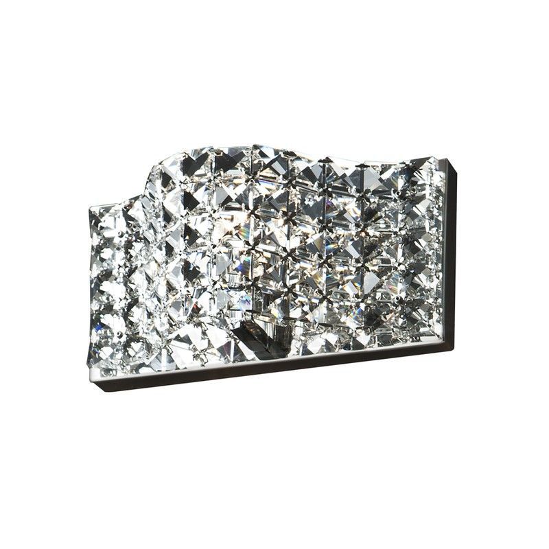 Aplique de metal y cristal, 25 x 8 x 13 cm | Onda