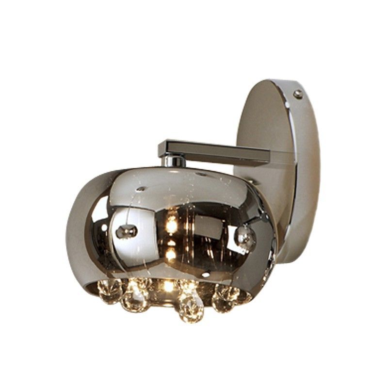 Aplique de metal y cristal espejado, 22 x 27 x 20 cm | Argos