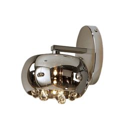 Aplique de metal y cristal espejado, 22 x 27 x 20 cm | Argos