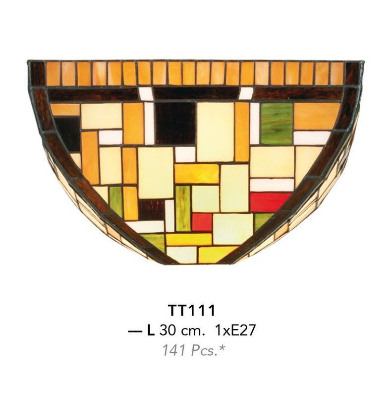 Aplique de pared con piezas cuadradas Tiffany Artistar