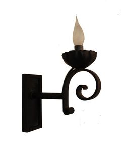 Aplique de pared en hierro forjado color negro