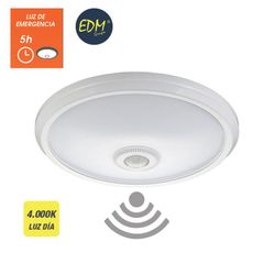 Aplique de superficie con sensor y luz de emergencia ip20 1100 lumens 16w 30 leds 4.000k luz dia edm