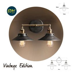 Aplique doble vintage e27 60w - 63x15x29cm