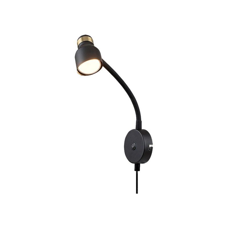 Aplique Foco 1L Flexo Negro/Oro Lilou