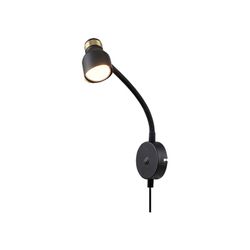 Aplique Foco 1L Flexo Negro/Oro Lilou