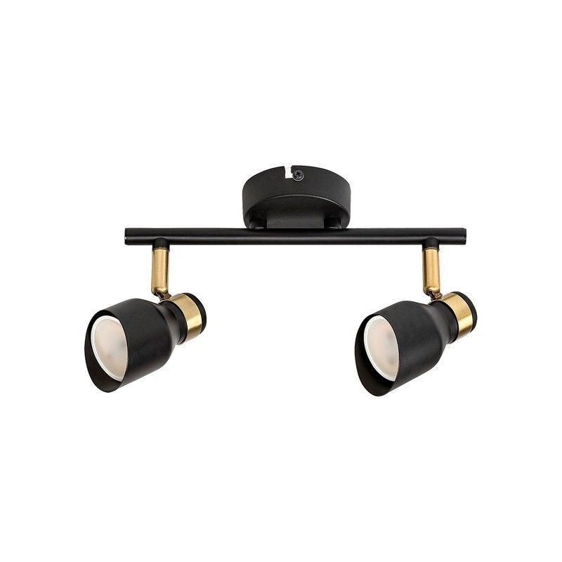 Aplique Foco 2L Negro/Oro Lilou