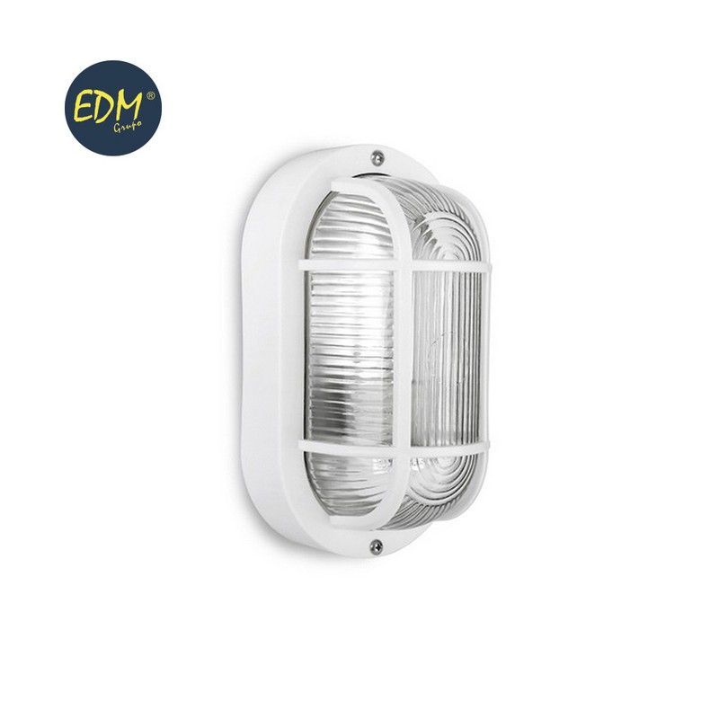 Aplique ip54 oval blanco e27 40w 20x11,3cm mod. Ovalo tarragona