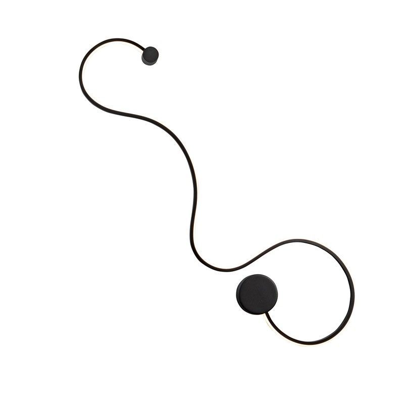 Aplique L de acero negro, 94 x 4 x 28 cm | Grafos