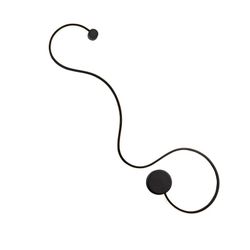 Aplique L de acero negro, 94 x 4 x 28 cm | Grafos