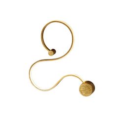 Aplique S de acero dorado, 94 x 4 x 28 cm | Grafos