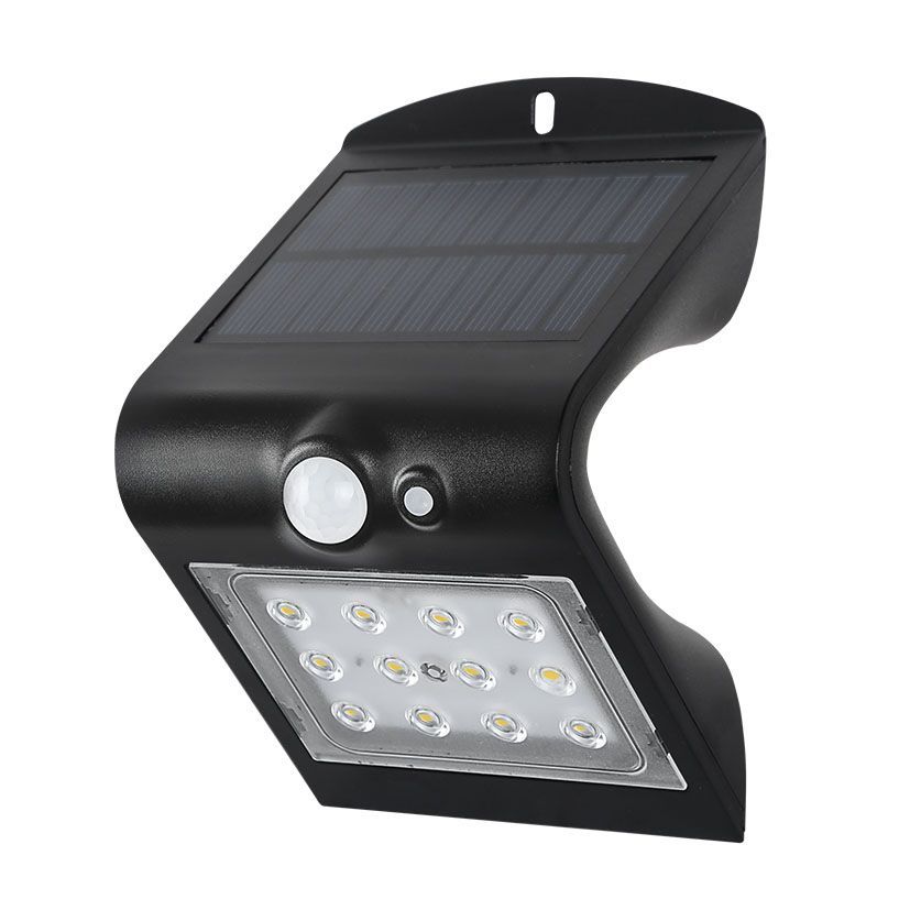 Aplique Solar Led 1,5w 4000k Neg.C/Senso