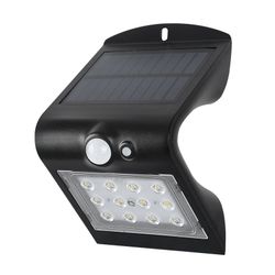 Aplique Solar Led 1,5w 4000k Neg.C/Senso