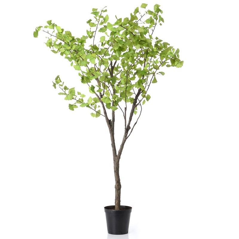 Árbol artificial Ginko Royal de plástico verde, Ø85 x 234 cm