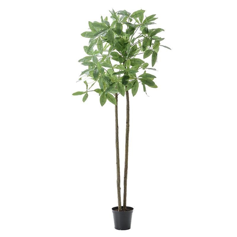 Árbol artificial Pachira Mac de plástico verde, Ø90 x 276 cm