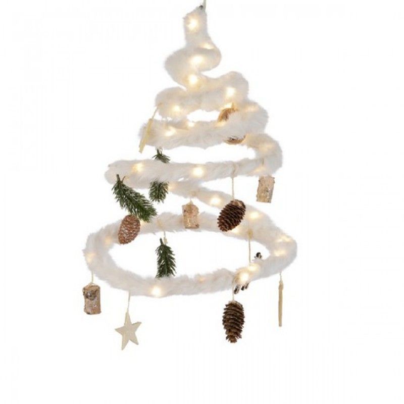 ÁRBOL GUIRNALDA +DECO BLANCO LED