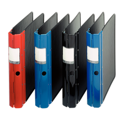 Archivador Agrippa. DIN A4. 50 mm. Lomo metálico. Tapa cartón rígido. 4 anillas negro