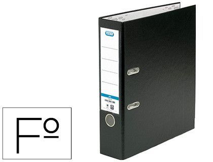 Archivador de palanca elba carton forrado pvc con rado top folio lomo 80 mm negro