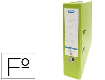 Archivador de palanca elba carton forrado pvc con rado top folio lomo 80 mm verde lima