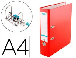 Archivador de palanca elba top carton compacto polipropileno con rado din a4 lomo de 80 mm rojo