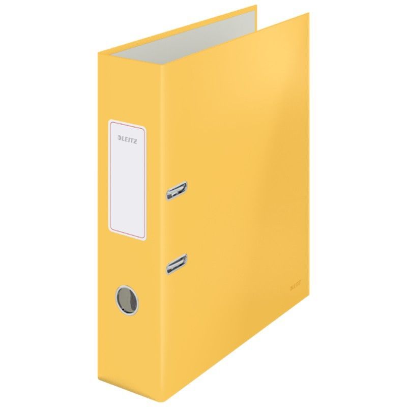 Archivador de palanca Leitz Cosy Cartón forrado. 180º. DIN A4. 80 mm. amarillo
