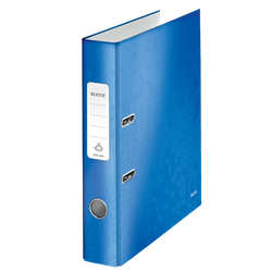 Archivador de palanca Leitz WOW. Cartón forrado. 180º. DIN A4. 50 mm. azul