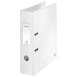 Archivador de palanca Leitz WOW. Cartón forrado. 180º. DIN A4. 80 mm. blanco