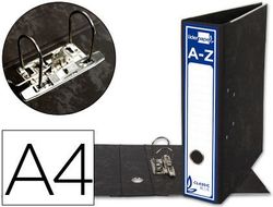 Archivador de Palanca Liderpapel A4 Classic Blue Carton Entrecolado Sin Rado Lomo 80Mm Negro Compresor Metalico