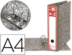 Archivador de Palanca Liderpapel A4 Classic Red Carton Entrecolado Sin Rado Lomo 80Mm Gris Compresor Metalico