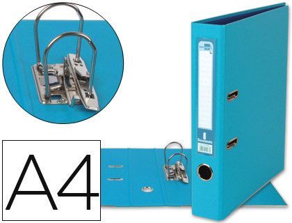Archivador de Palanca Liderpapel A4 Documenta Forrado Pvc con Rado Lomo 52 mm Celeste Compresor Metalico