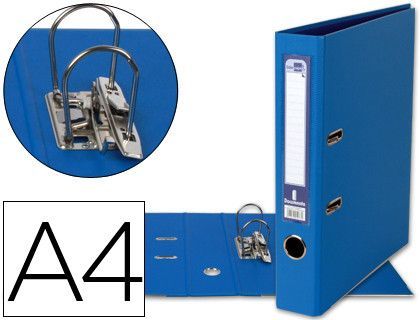 Archivador de Palanca Liderpapel A4 Documenta Forrado Pvc con Rado Lomo 52Mm Azul Compresor Metalico