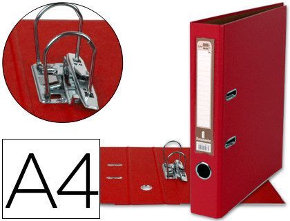 Archivador de Palanca Liderpapel A4 Documenta Forrado Pvc con Rado Lomo 52Mm Rojo Compresor Metalico