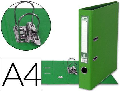 Archivador de Palanca Liderpapel A4 Documenta Forrado Pvc con Rado Lomo 52Mm Verde Compresor Metalico