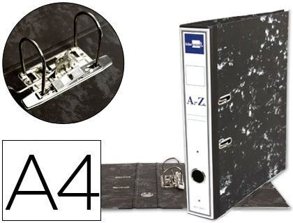 Archivador de Palanca Liderpapel Carton Forrado Din A4 Jaspeado Negro Sin Caja-Con Rado