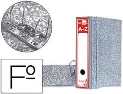 Archivador de Palanca Liderpapel Carton Forrado Folio Jaspeado Gris con Caja Classic Red