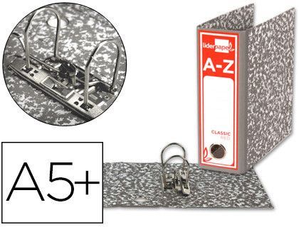 Archivador de Palanca Liderpapel Cuarto Apaisado Classic Red Sin Rado Lomo 80Mm Gris Compresor Metalico