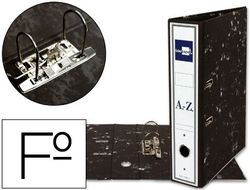 Archivador de Palanca Liderpapel Folio Classic Black Carton Entrecolado con Rado Lomo 75Mm Negro Compresor Metal