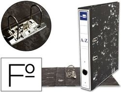 Archivador de palanca liderpapel folio classic carton entrecolado con rado lomo 52mm negro compresor metalico