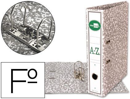 Archivador de Palanca Liderpapel Folio Classic Grey Carton Entrecolado con Rado Lomo 75Mm Gris Compresor Metalic