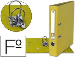 Archivador de Palanca Liderpapel Folio Documenta Forrado Pvc con Rado Lomo 52 mm Amarillo Compresor