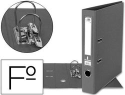 Archivador de Palanca Liderpapel Folio Documenta Forrado Pvc con Rado Lomo 52 mm Gris Compresor Metalico