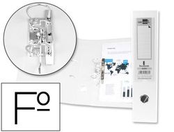 Archivador de Palanca Liderpapel Folio Documenta Forrado Pvc con Rado Lomo 75Mm Blanco con Compresor