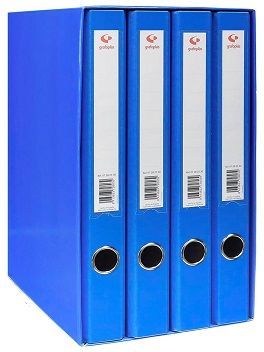 Archivador módulo 4 carpetas 2 anillas 25 mm.Azul