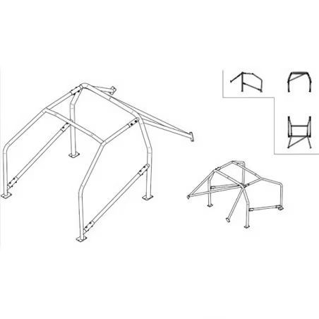 ARCO DE SEGURIDAD SPARCO PEUGEOT 206 DESPUÉS DE SEPTIEMBRE 1998 6 PUNTOS 23 KG